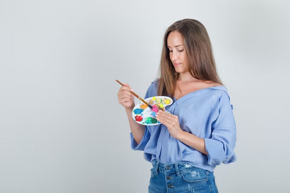 Woman with Paintbrush and Palette